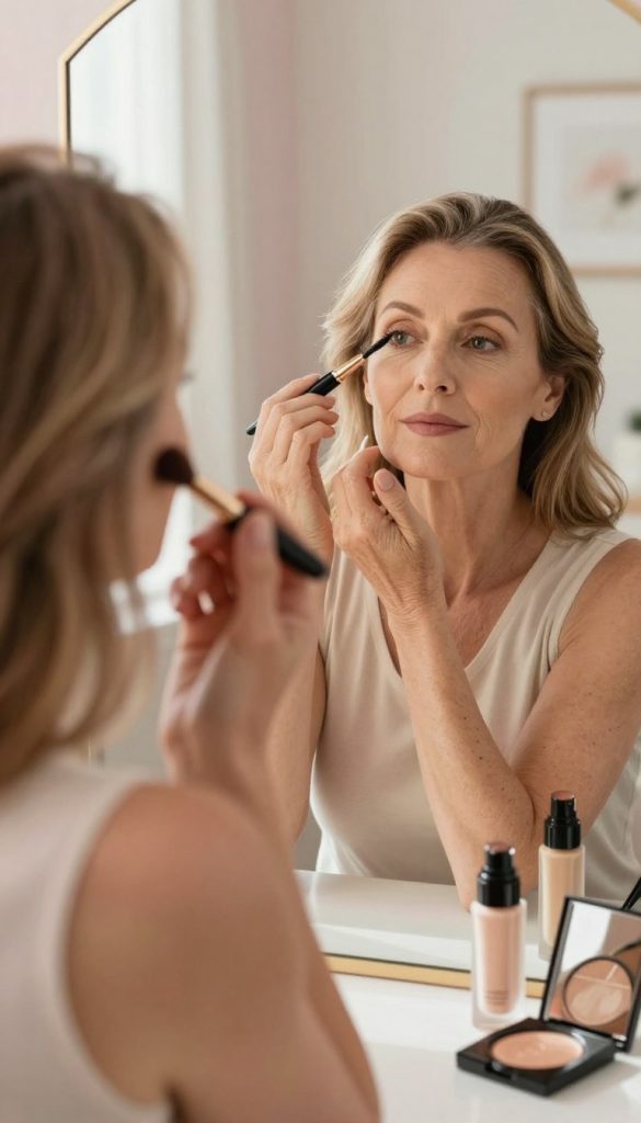 daily makeup routine for mature skin